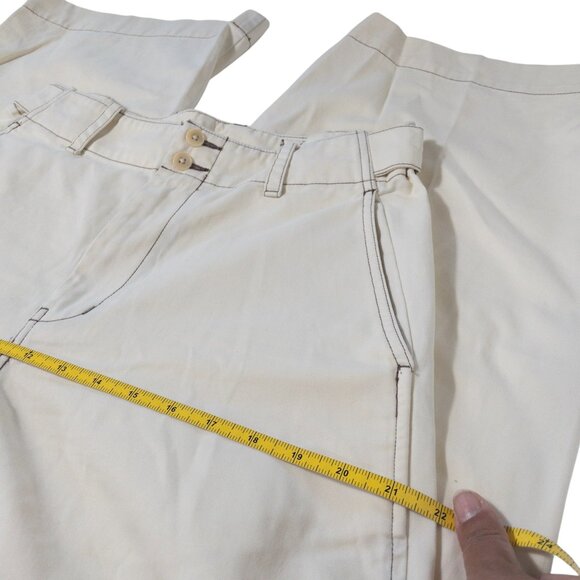 Madewell Button-Tab Wide-Legs Pants Cream SZ 6 100% Cotton Trendy Casual - Picture 10 of 15